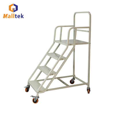 High Quality 4 Steps Ladder Trolley Cart With Wheels For Warehouse