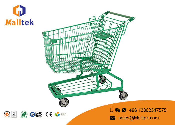 Sieu Thị Xanh Xe đẩy Mua Sắm Logo Tuy Chỉnh Với Hệ Thống Khoa Coin