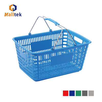 Supermarket Shopping Made Easy HDPP Plastic Hand Basket Double Handles