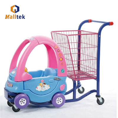 Plastic Baby Shopping Trolley With Basket For Supermarket