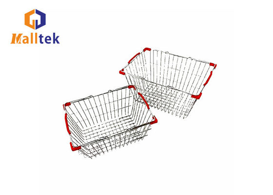 Galvanized Metal Wire Mesh Shopping Basket 21L 15L For Grocery Store