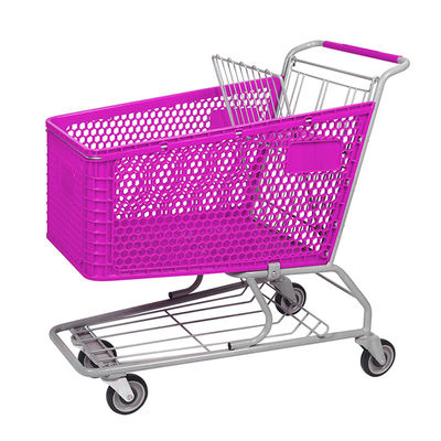 Customizable Half Plastic Shopping Trolley Cart For Supermarket