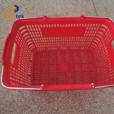 Supermarket Shopping Made Easy HDPP Plastic Hand Basket Double Handles