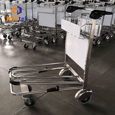 Stainless Steel Airport Luggage Trolley For Intermational Airport Using With Double Layer