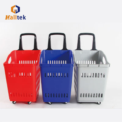 70L Large Capacity Plastic Shopping Basket For Supermarket