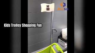 Xe đẩy trẻ em nửa nhựa cho siêu thị với thiết kế đầy màu sắc